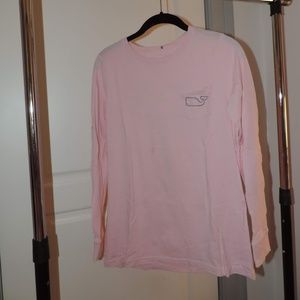 Vineyard Vines Long Sleeve Whale Print Tee Pink